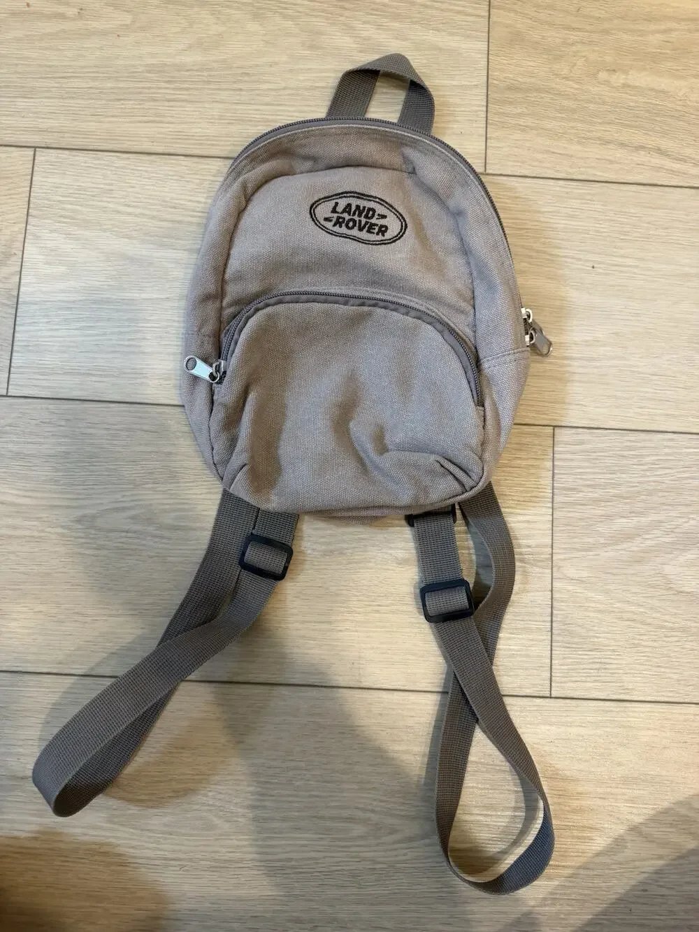 Land Rover Logo Mini Backpack Tan Beige Canvas Color 10” Bag